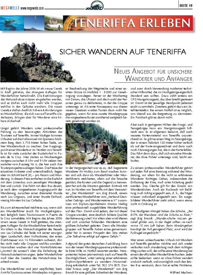 Auf Teneriffa sicher wandern